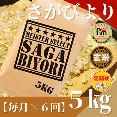 【毎月定期便】【玄米】さがびより5kg【五つ星お米マイスター厳選!】全6回_SS509