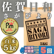 【2ヵ月毎定期便】さがびより白米5kg【五つ星お米マイスター厳選!】全5回_SS556