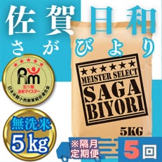 【2ヵ月毎定期便】【無洗米】さがびより5kg【五つ星お米マイスター厳選!】全5回_SS586