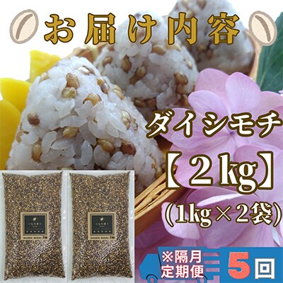 【2ヵ月毎定期便】『もち麦』2kg(1kg×2袋)佐賀県産【ダイシモチ】全5回_SS577