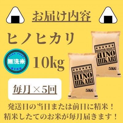 【毎月定期便】【無洗米】ひのひかり10kg(5kg×2袋)(みやき町)_SS807全5回