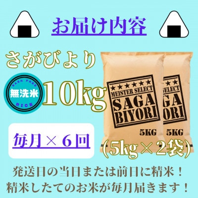 【毎月定期便】【無洗米】さがびより10kg(5kg×2袋)(みやき町)_SS824全6回
