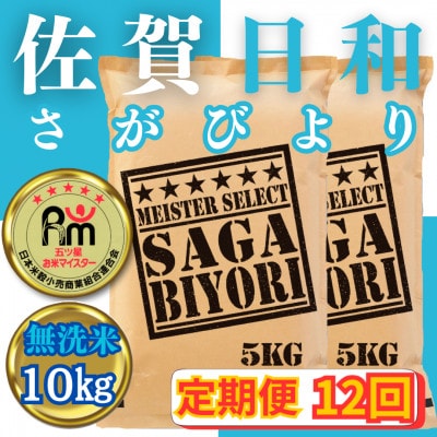 【毎月定期便】【無洗米】さがびより10kg(5kg×2袋)(みやき町)_SS822全12回