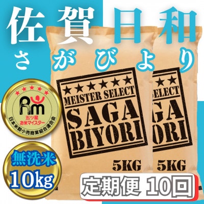 【毎月定期便】【無洗米】さがびより10kg(5kg×2袋)(みやき町)_SS820全10回