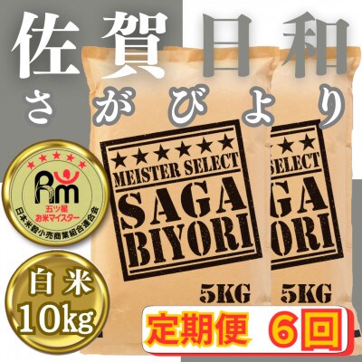 【毎月定期便】さがびより白米10kg(5kg×2袋)(みやき町)_SS836全6回