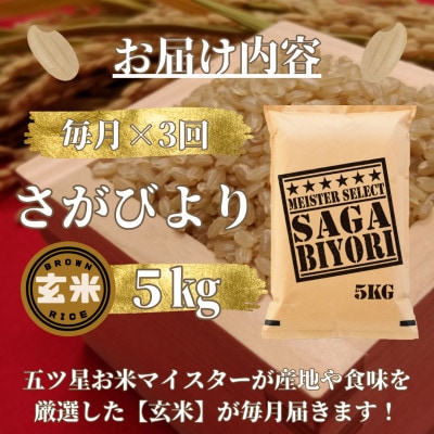 【毎月定期便】【玄米】さがびより5kg(みやき町)_SS832全3回