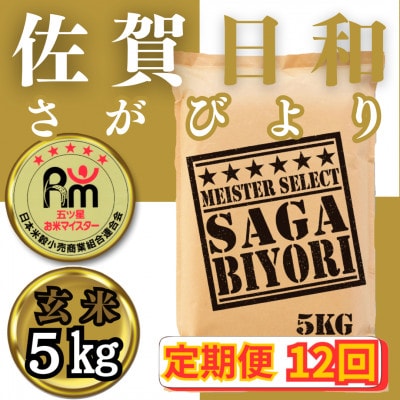 【毎月定期便】【玄米】さがびより5kg(みやき町)_SS830全12回
