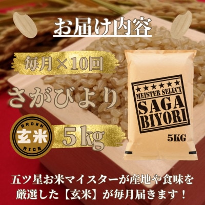 【毎月定期便】【玄米】さがびより5kg(みやき町)_SS856全10回