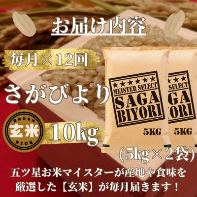 【毎月定期便】【玄米】さがびより10kg(みやき町)_SS853全12回