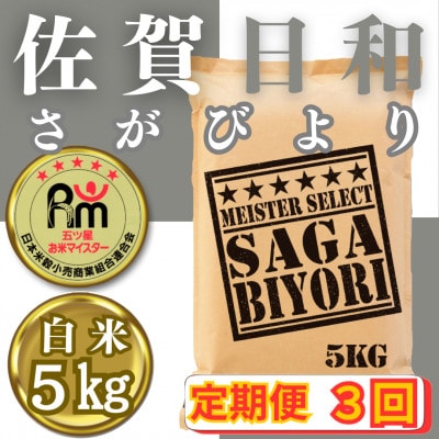 【毎月定期便】さがびより白米5kg【五つ星お米マイスター厳選!】_SS1049全3回