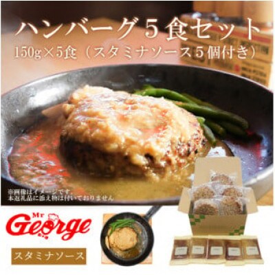 ジョージハンバーグ(5食セット) 人気のスタミナソース付(みやき町)_SS770