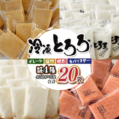 冷凍ネバリスターとろろパック+冷凍長芋とろろパック 4種 各50g×5個【02402-0663】