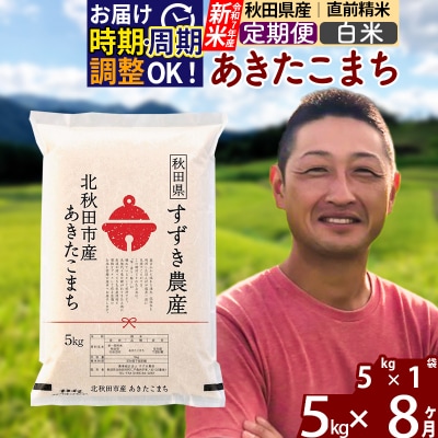 令和7年産 新米《定期便8ヶ月》秋田県産 あきたこまち 5kg【白米】|szap-10308