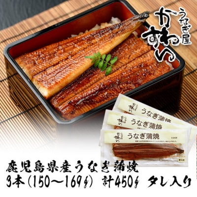 鹿児島県産うなぎ蒲焼(150g×3本)