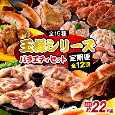【12か月定期便】毎月違うお肉をお届け!王様シリーズバラエティセット 合計約22kg