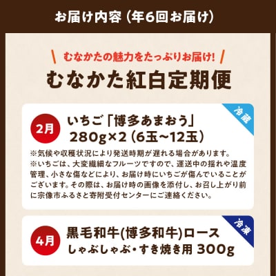 【年6回/偶数月お届け】むなかたの魅力をたっぷりお届け!むなかた紅白定期便_HB0201