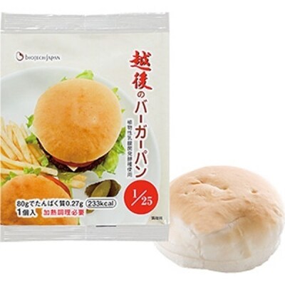 【6ヶ月定期便】【たんぱく質調整食品】越後のバーガーパン80g×20個×6回 バイオテックジャパン