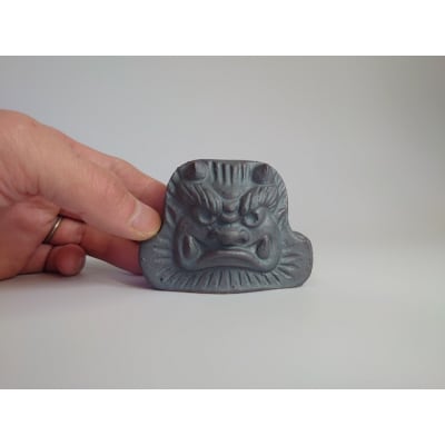 【安田瓦】プチ鬼面「あ・うん」セット 長場鬼瓦工場 阿吽 Onigawara 職人 魔除け
