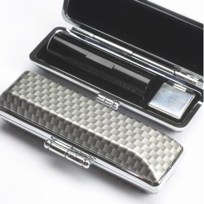 【実印や銀行印に使用可能】黒水牛とグラデーションケースの印鑑1本セット 男性用 女性用