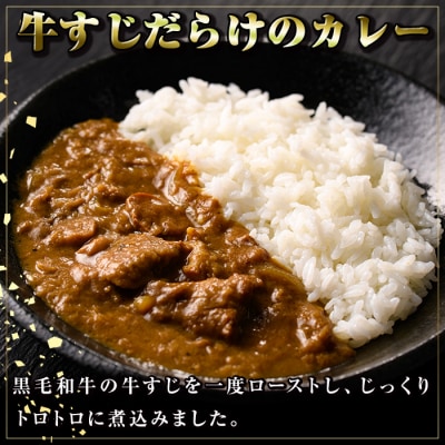  黒毛和牛牛すじ(約1kg)+牛すじだらけのカレー(180g)セット【新村畜産】　A92003
