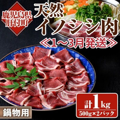 ≪先行受付≫1月～3月発送分　天然イノシシ肉(スライス・冷凍)約500g×2パック　A59004