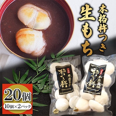 白もち(10個約400g入)×2パック(20個)築上町産 本格 杵つき