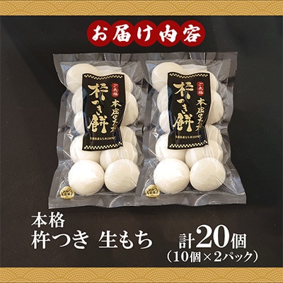 白もち(10個約400g入)×2パック(20個)築上町産 本格 杵つき