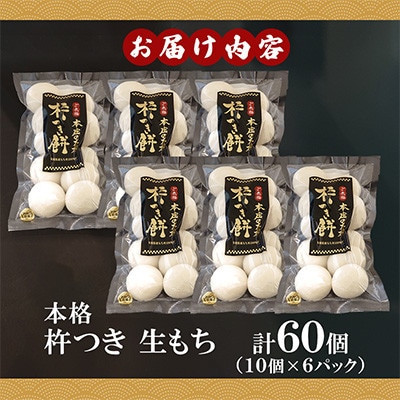 白もち(10個約400g入)×6パック(60個)築上町産 本格 杵つき