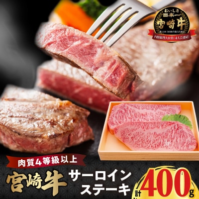 宮崎牛サーロインステーキ(計400g) 肉 牛 牛肉 国産 _T050-0011