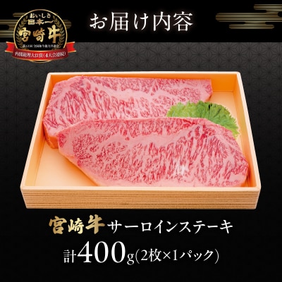 宮崎牛サーロインステーキ(計400g) 肉 牛 牛肉 国産 _T050-0011