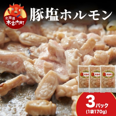 【久上 工藤商店】味付け豚ホルモン(塩)170g　3袋セット