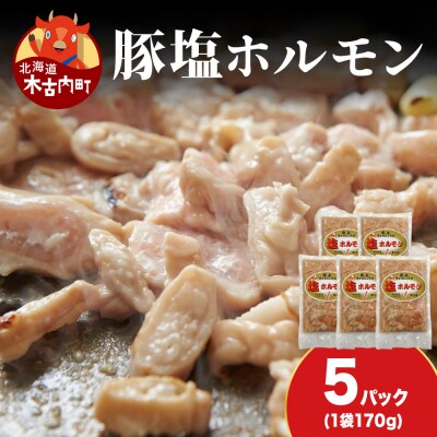 【久上 工藤商店】味付け豚ホルモン(塩)170g　5袋セット