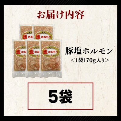 【久上 工藤商店】味付け豚ホルモン(塩)170g　5袋セット