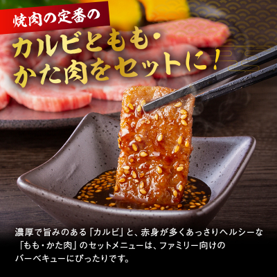 飛騨牛BBQセット(カルビ350g、もも・かた肉 焼き肉用350g)　