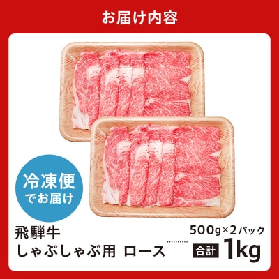 飛騨牛　しゃぶしゃぶ用ロース1kg(500g×2)　