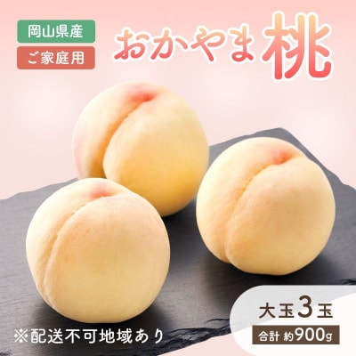 ご家庭用 おかやま の 桃 大玉 3玉(合計約900g)岡山県産 [No.5735-0686] 
