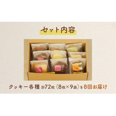 みのり園 の 手作り まごころ 菓子 ギフト( クッキー8枚入り9袋) 8回お届け