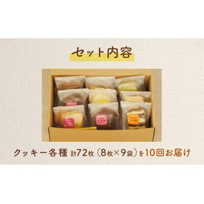 みのり園 の 手作り まごころ 菓子 ギフト( クッキー8枚入り9袋) 10回お届け