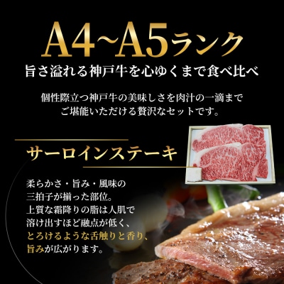 神戸牛 ステーキ サーロイン ヒレ モモ 3種食べ比べ Aセット 計3枚[No5698-1758]