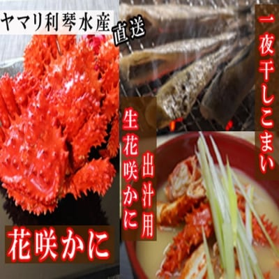 【北海道根室産】花咲かに・一夜干しこまいセット A-70015