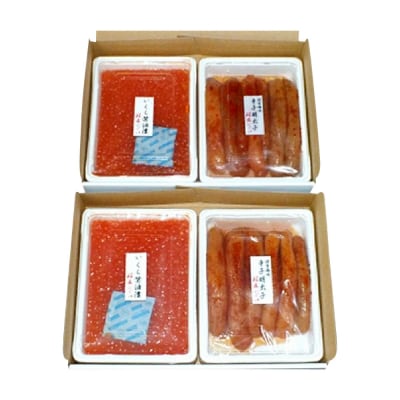 【北海道根室産】いくら醤油漬800g・辛子明太子1kg D-42049