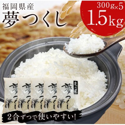 福岡の人気銘柄!!福岡県産夢つくし2合(300g)×5袋(赤村)