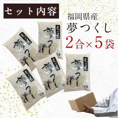 福岡の人気銘柄!!福岡県産夢つくし2合(300g)×5袋(赤村)