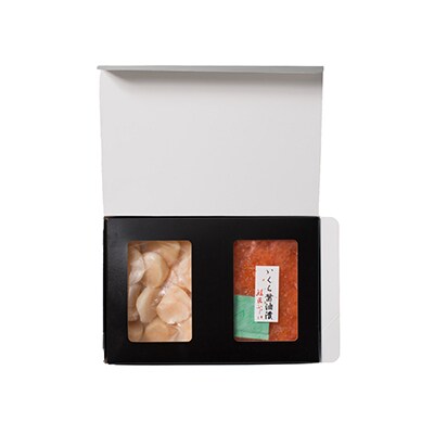 【北海道根室産】いくら醤油漬80g×2P、お刺身帆立貝柱500g B-42087