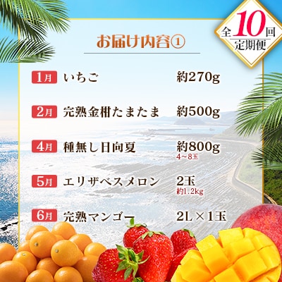 【10回定期便】南国宮崎産人気フルーツ詰め合わせ(E-3コース M700)