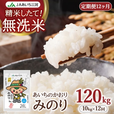 【定期便12ヶ月】あいちのかおり「無洗米みのり」 10kg (5kg×2袋) | お米 精米