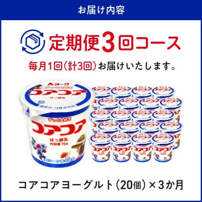 【3ヶ月定期便】愛知ヨーク コアコアヨーグルト 20個入[108A01-T]