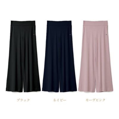 【ブラック LLサイズ】リファ バイタルテック モイストスムース ワイドパンツ