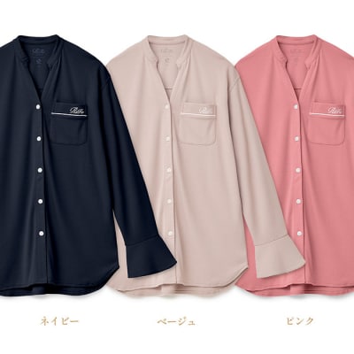 【ベージュ 4L】リファ バイタルテック モイストスムース スタンドカラースリープウェア/WOMEN