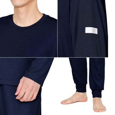 【ネイビー M】リファ バイタルテック モイストスムース ロングスリーブプルオーバー/MEN